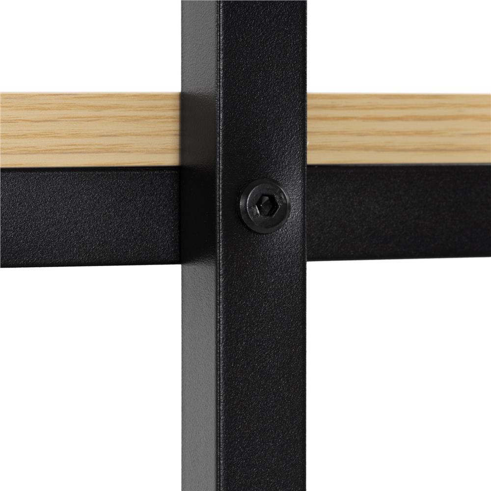 Birou cu blat MDF si rafturi laterale, cadru metalic, 120x48x122 cm, maro deschis Household NewTrend