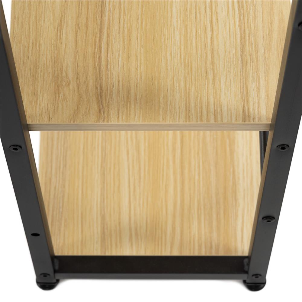 Birou cu blat MDF si rafturi laterale, cadru metalic, 120x48x122 cm, maro deschis Household NewTrend