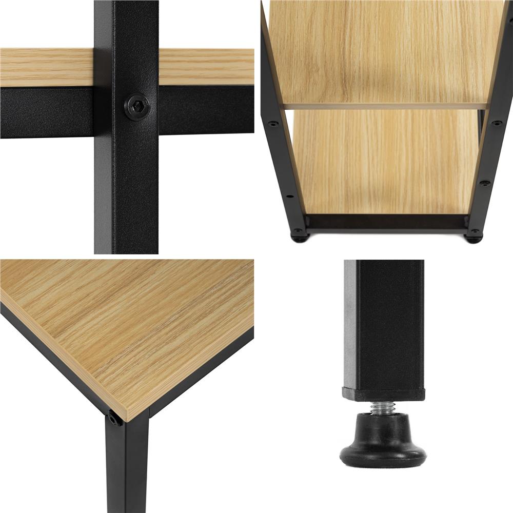 Birou cu blat MDF si rafturi laterale, cadru metalic, 120x48x122 cm, maro deschis Household NewTrend