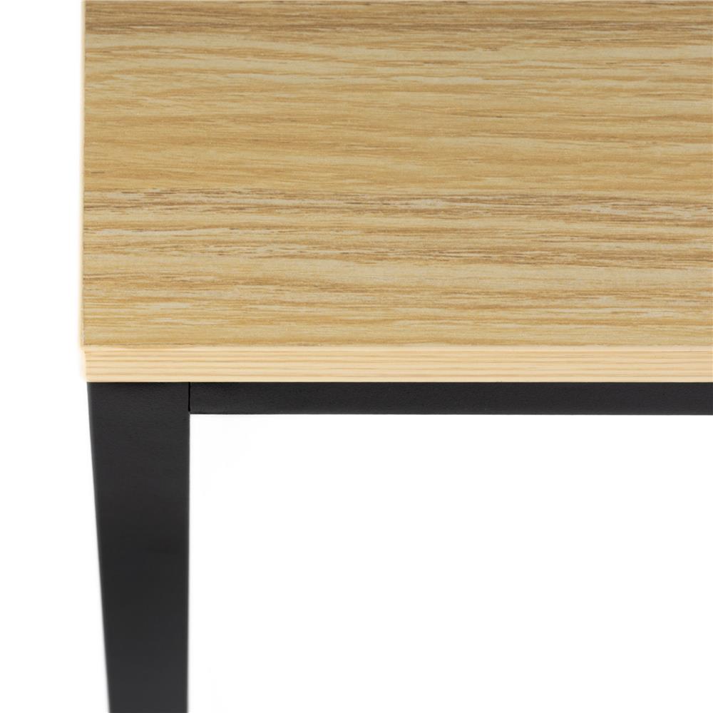 Birou cu blat MDF si rafturi laterale, cadru metalic, 120x48x122 cm, maro deschis Household NewTrend