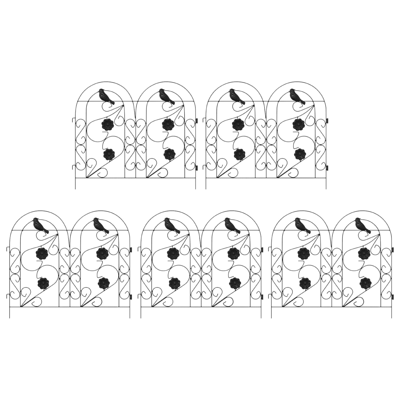 Gard de Grădină Spalier Negru GartenMobel Dekor