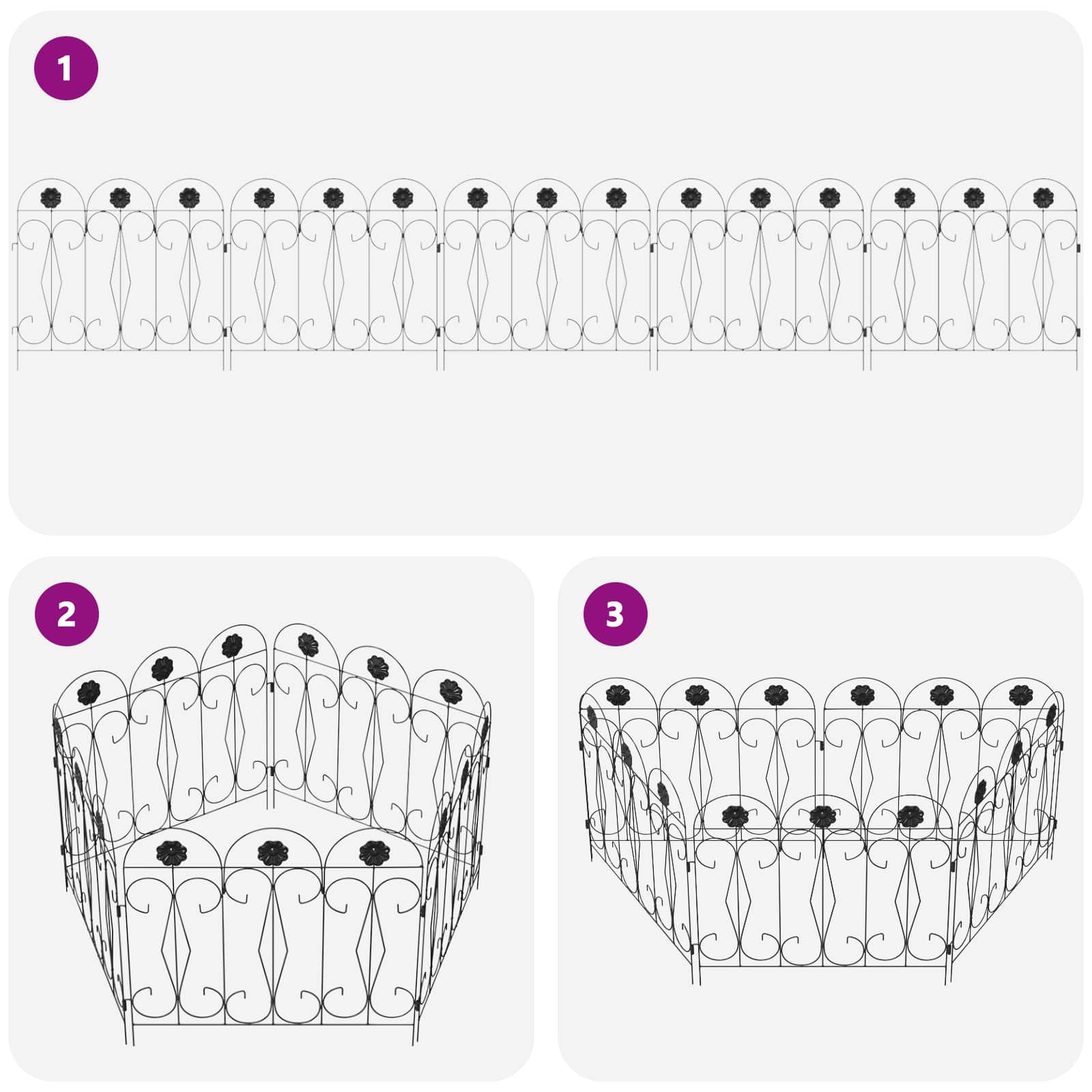 Gard de Grădină Spalier Negru GartenMobel Dekor