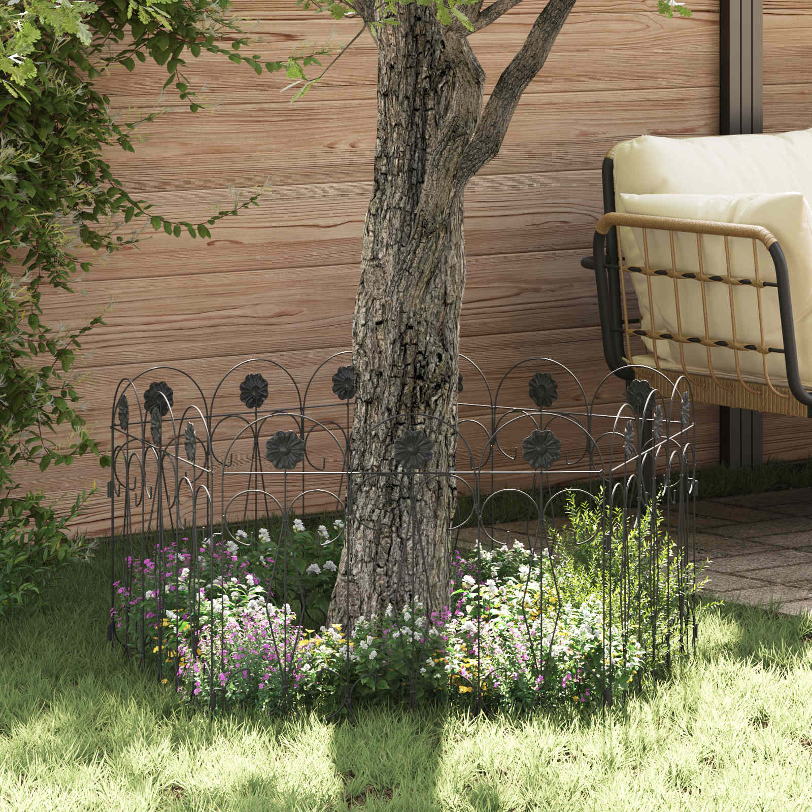 Gard de Grădină Spalier Negru GartenMobel Dekor