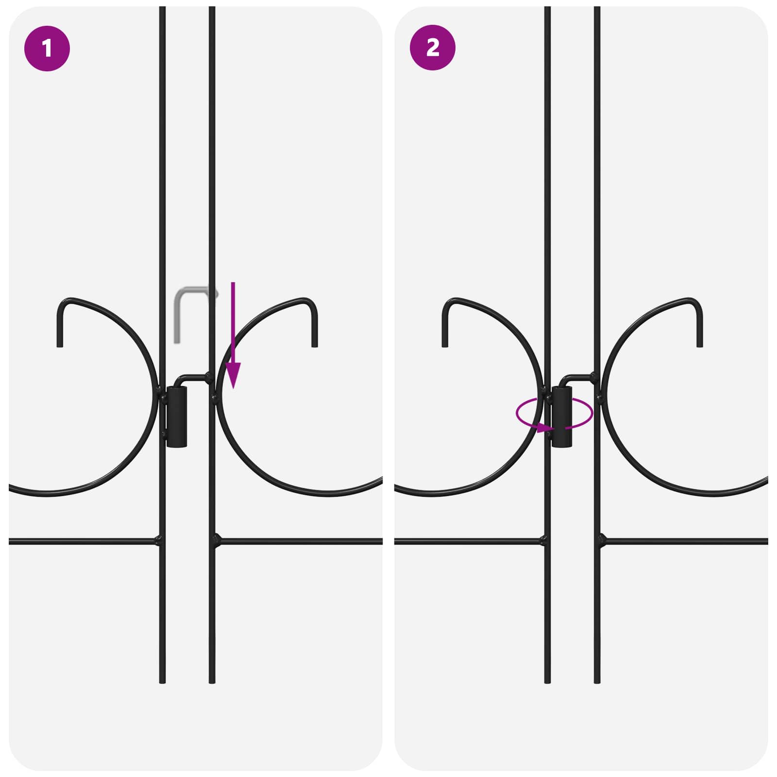 Gard de Grădină Spalier Negru GartenMobel Dekor