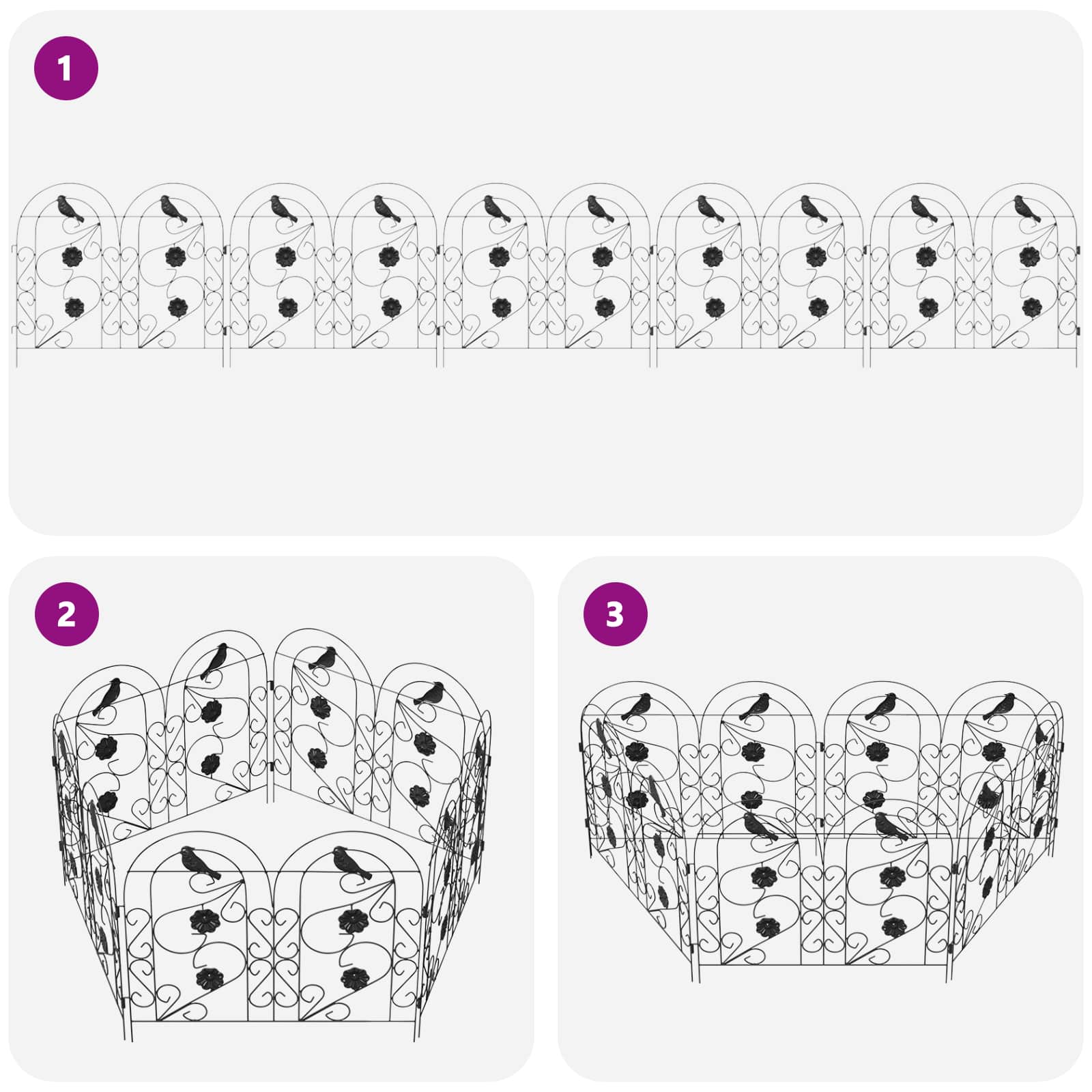 Gard de Grădină Spalier Negru GartenMobel Dekor