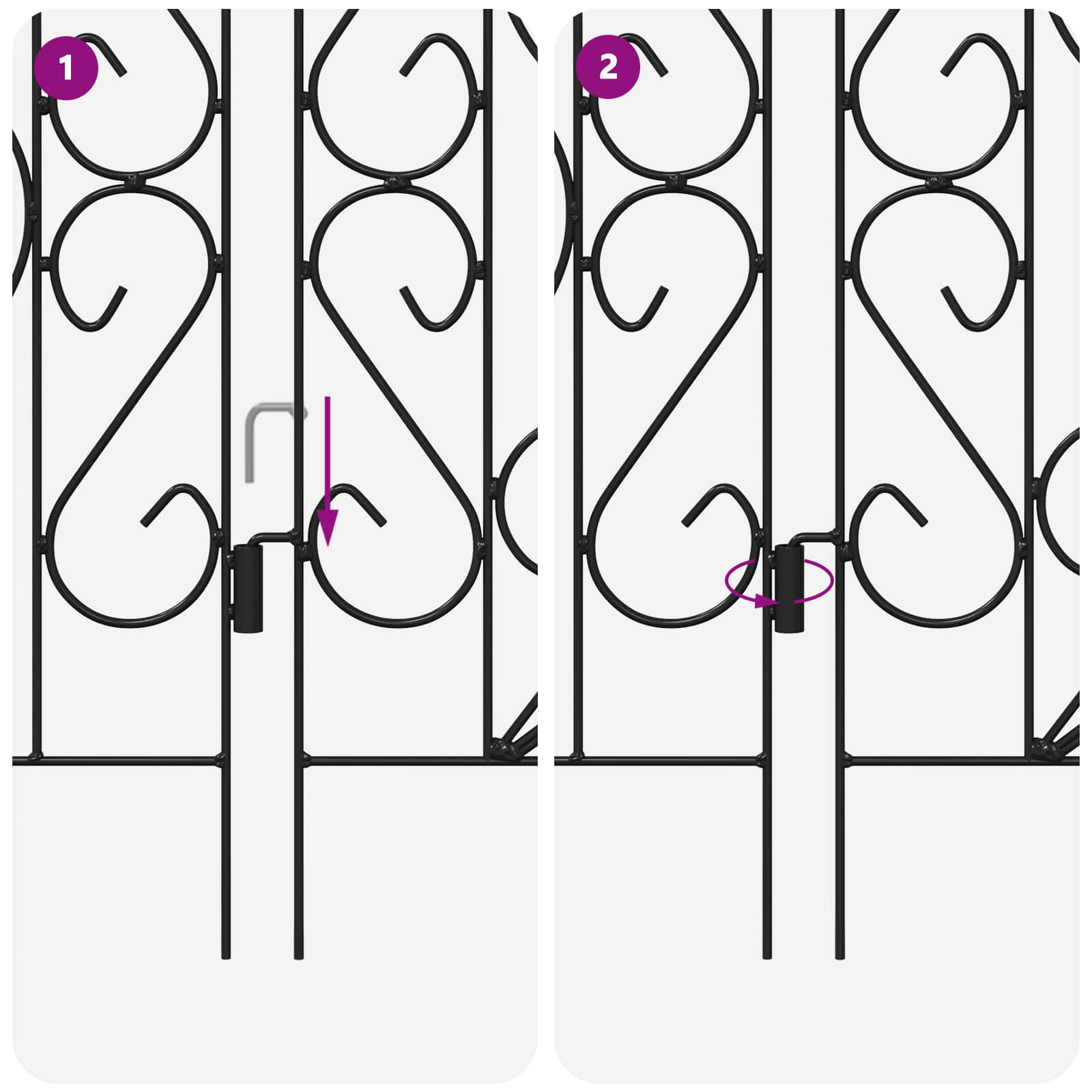 Gard de Grădină Spalier Negru GartenMobel Dekor