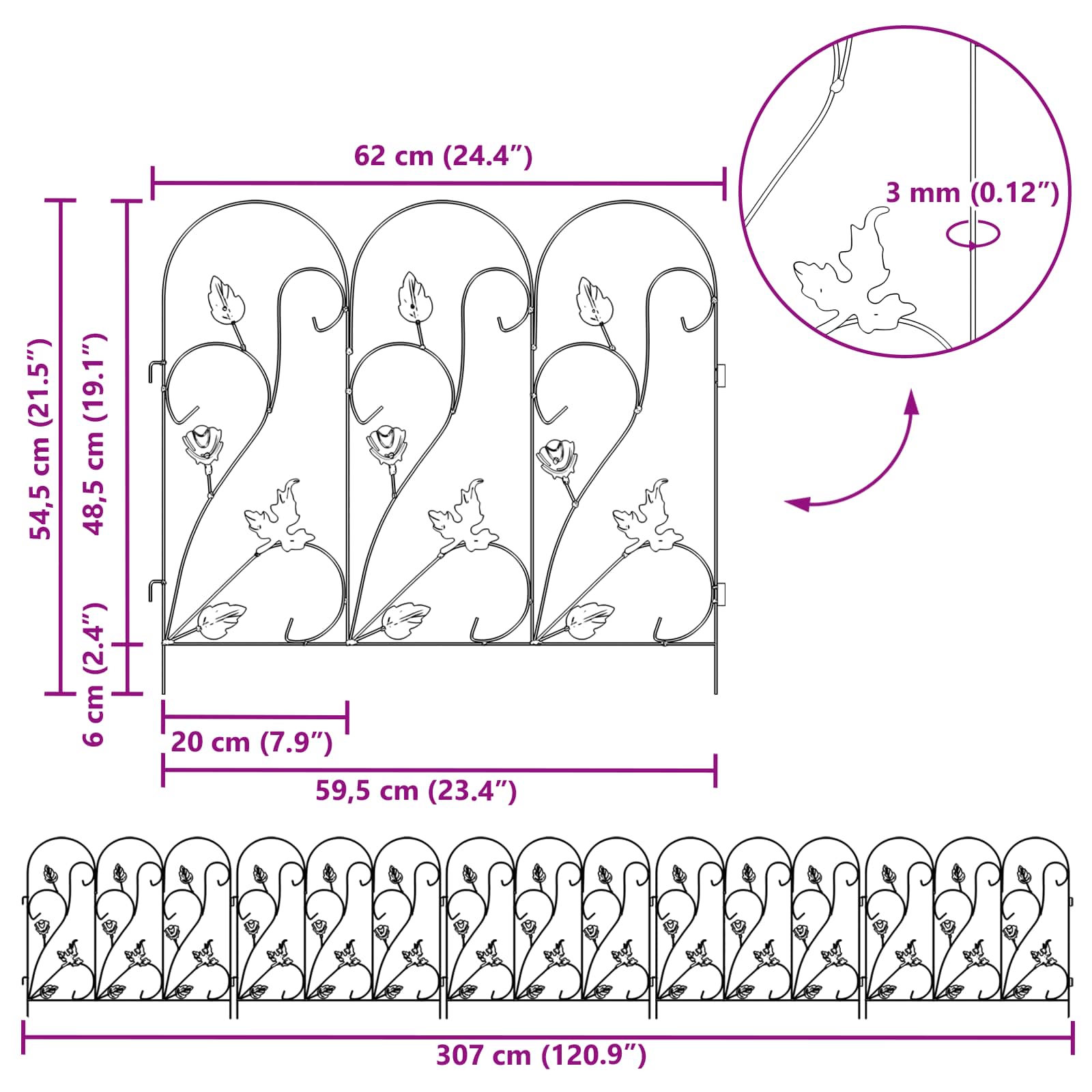 Gard de Grădină Spalier Verde GartenMobel Dekor