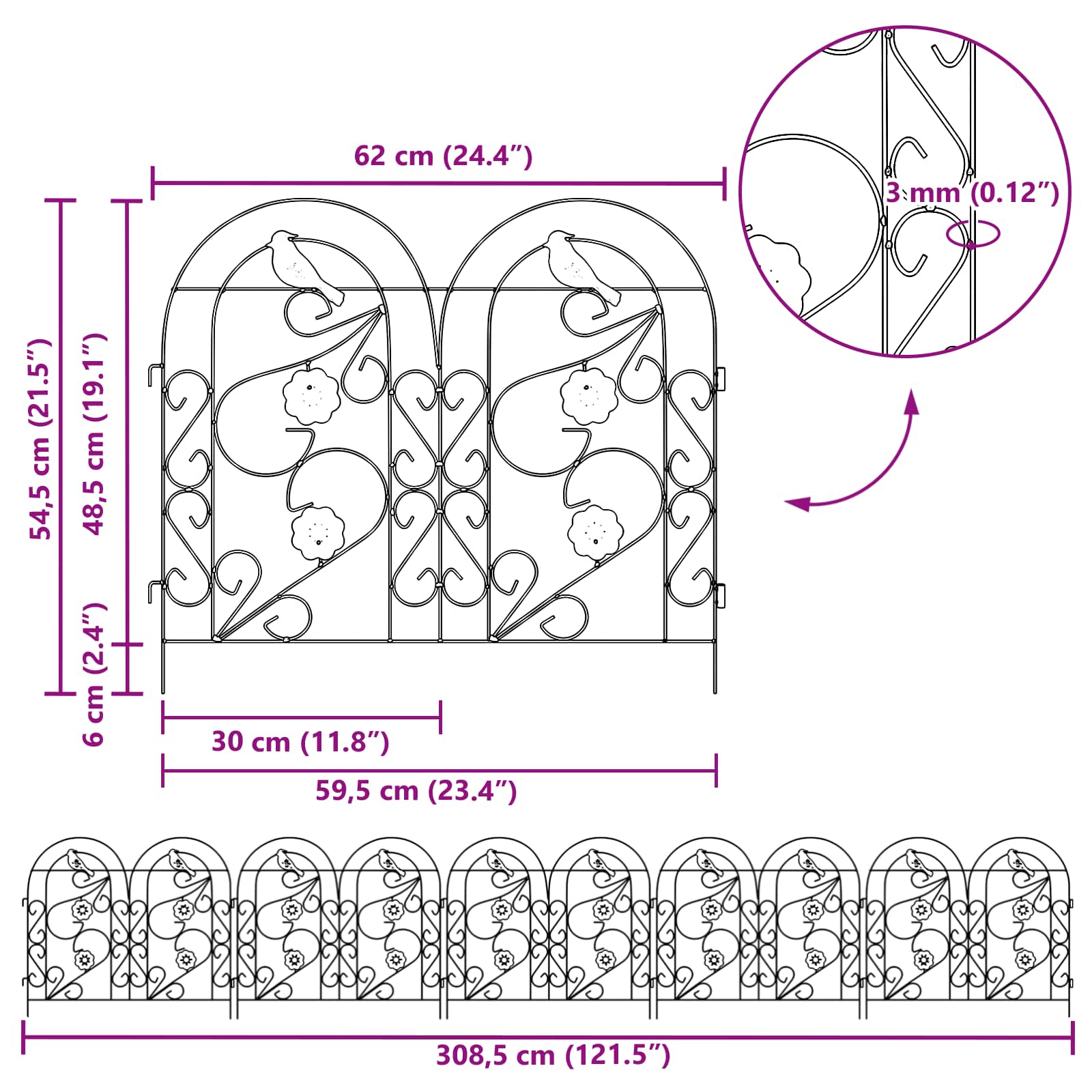 Gard de Grădină Spalier Verde GartenMobel Dekor