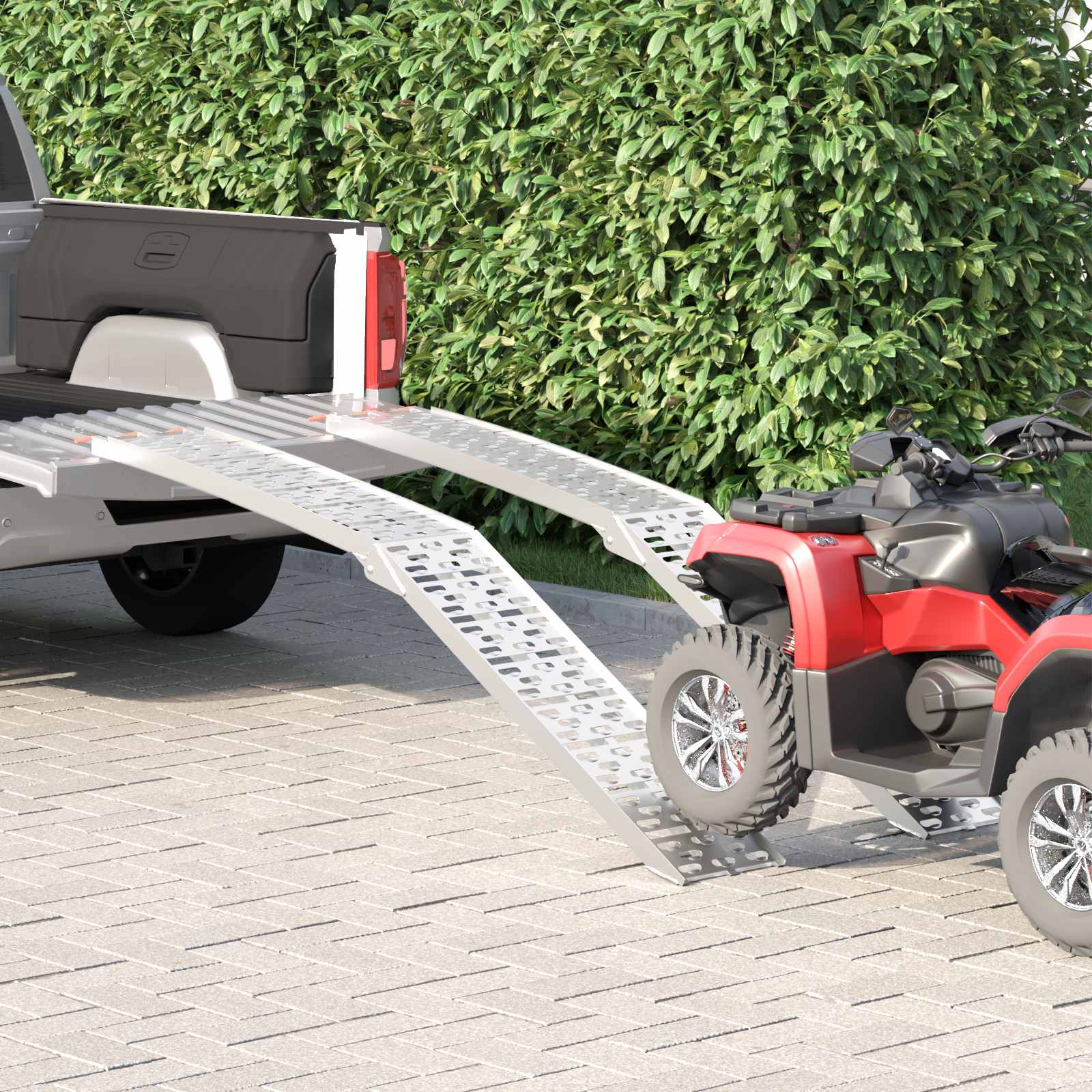 Rampă de Încărcare 2 pcs Argintiu 222 x 29 x 14 cm Aluminiu GartenMobel Dekor