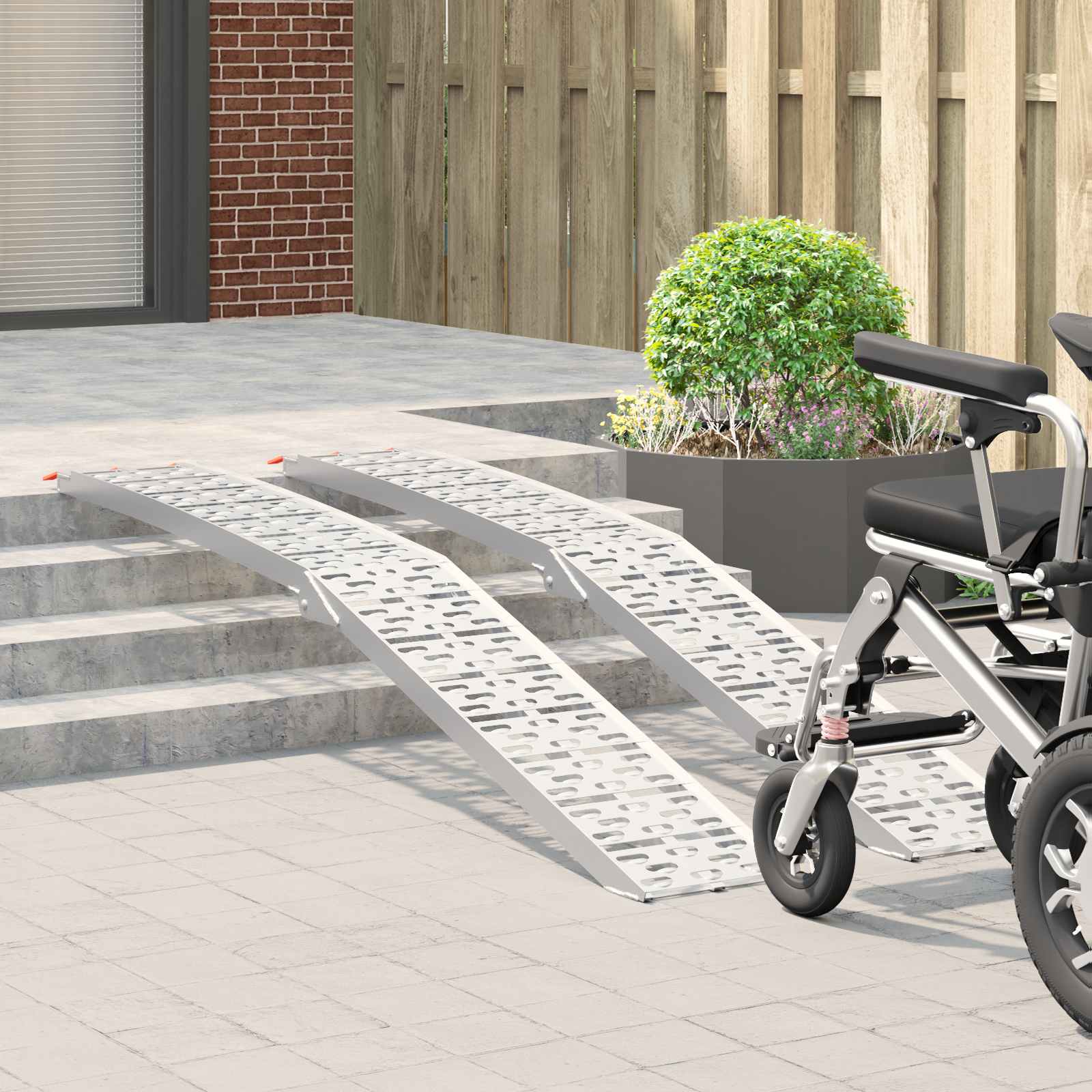 Rampă de Încărcare 2 pcs Argintiu 222 x 29 x 14 cm Aluminiu GartenMobel Dekor