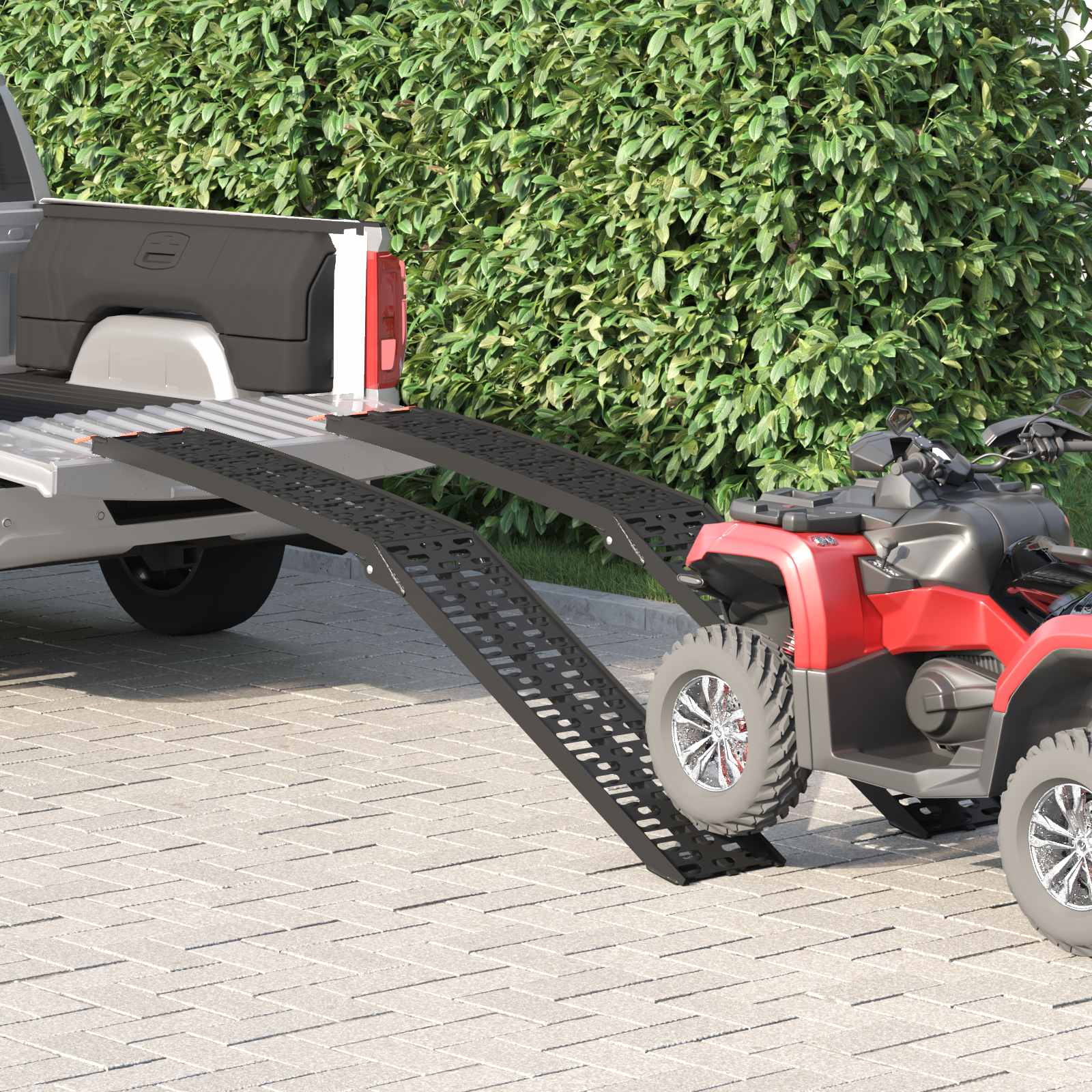 Rampă de Încărcare 2 pcs Negru 222 x 29 x 14 cm Aluminiu GartenMobel Dekor