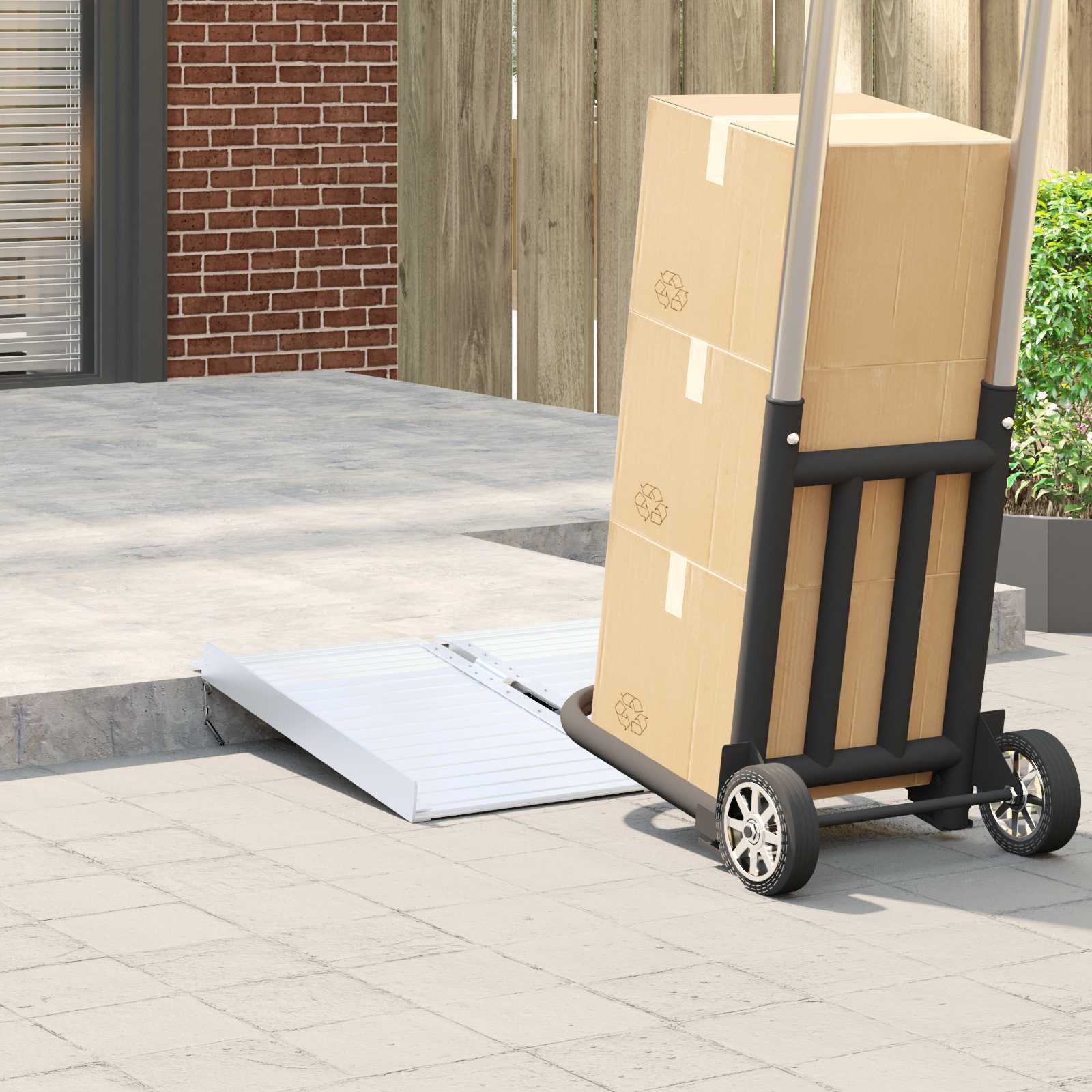 Rampă pentru scaun cu rotile Argintiu 62 x 73 x 5 cm Aluminiu GartenMobel Dekor