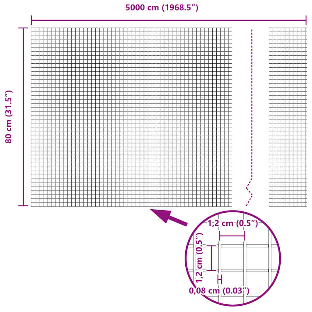 Gard din sârmă sudată Gri 0.8 x 50 m GartenMobel Dekor