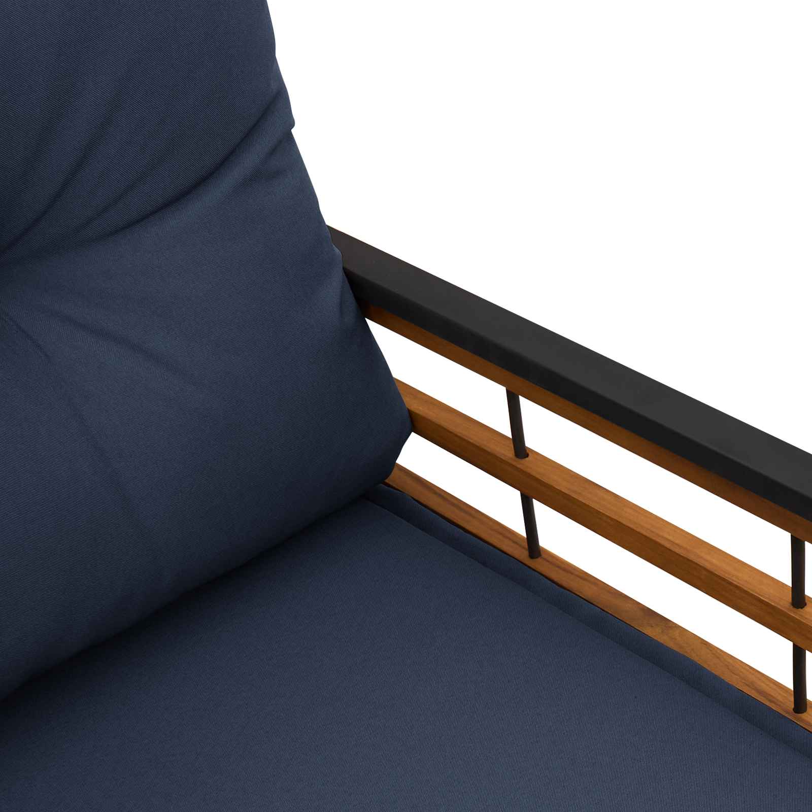 Bancă cu strat din lemn cu pernă Bleumarin 114 x 55 x 77 cm GartenMobel Dekor