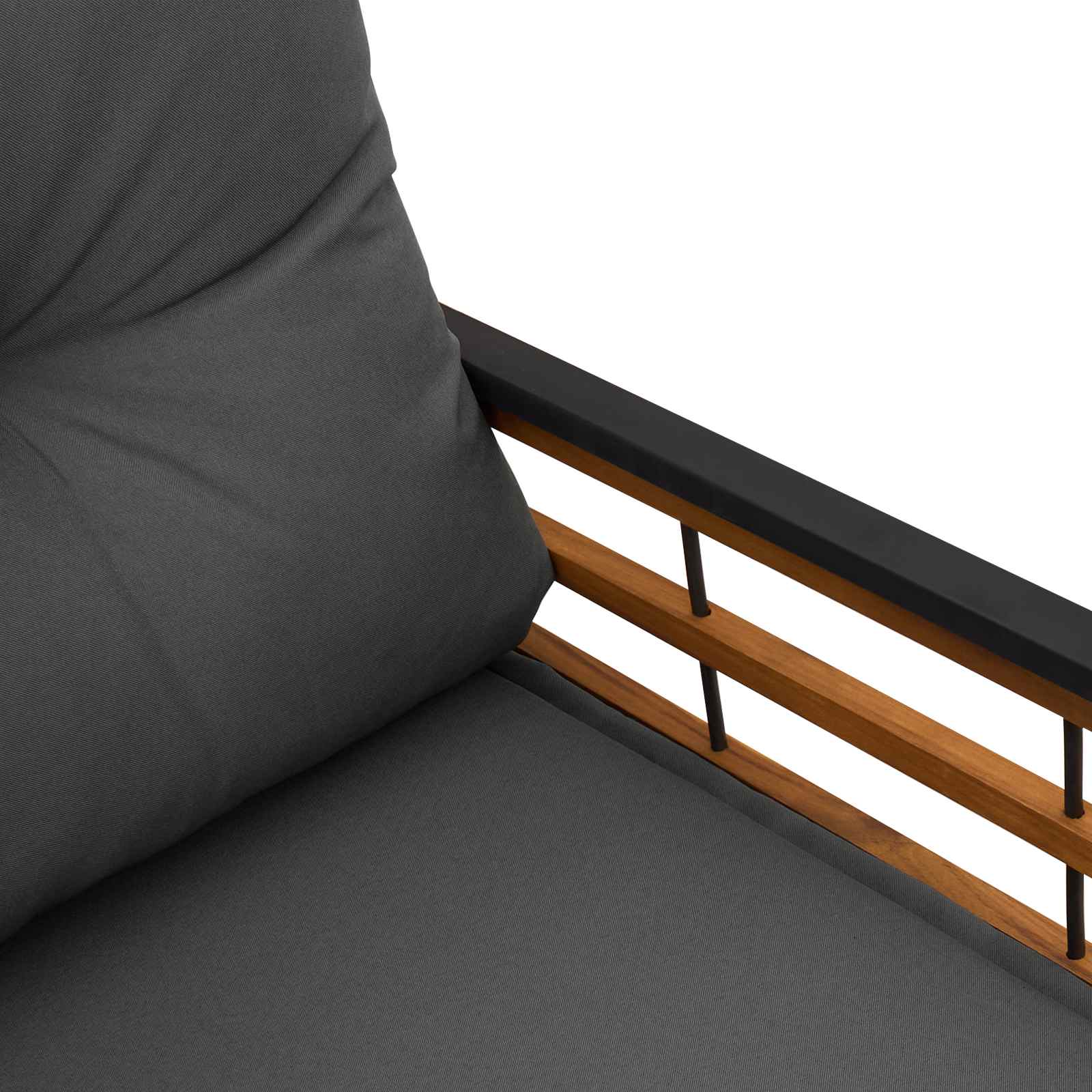 Bancă cu strat din lemn cu pernă Gri închis 114 x 55 x 77 cm GartenMobel Dekor