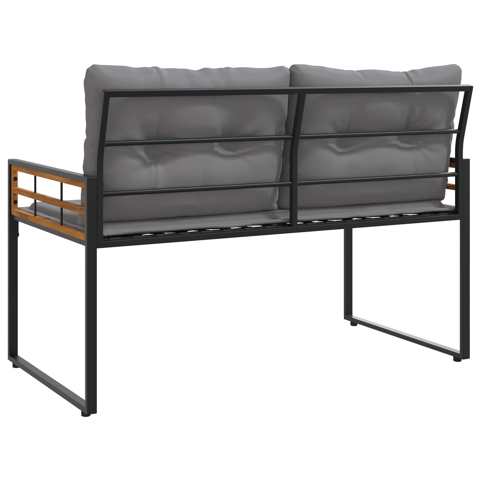 Bancă cu strat din lemn cu pernă Gri deschis 114 x 55 x 77 cm GartenMobel Dekor