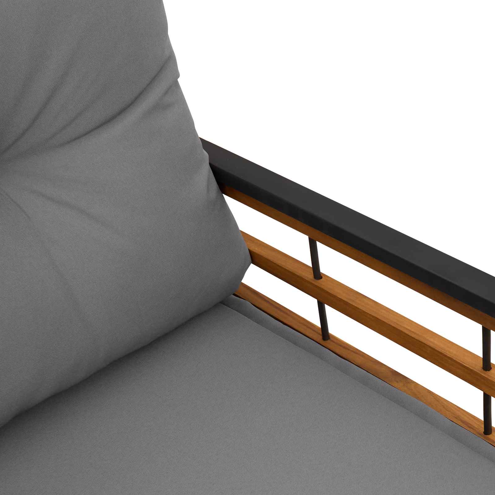 Bancă cu strat din lemn cu pernă Gri deschis 114 x 55 x 77 cm GartenMobel Dekor