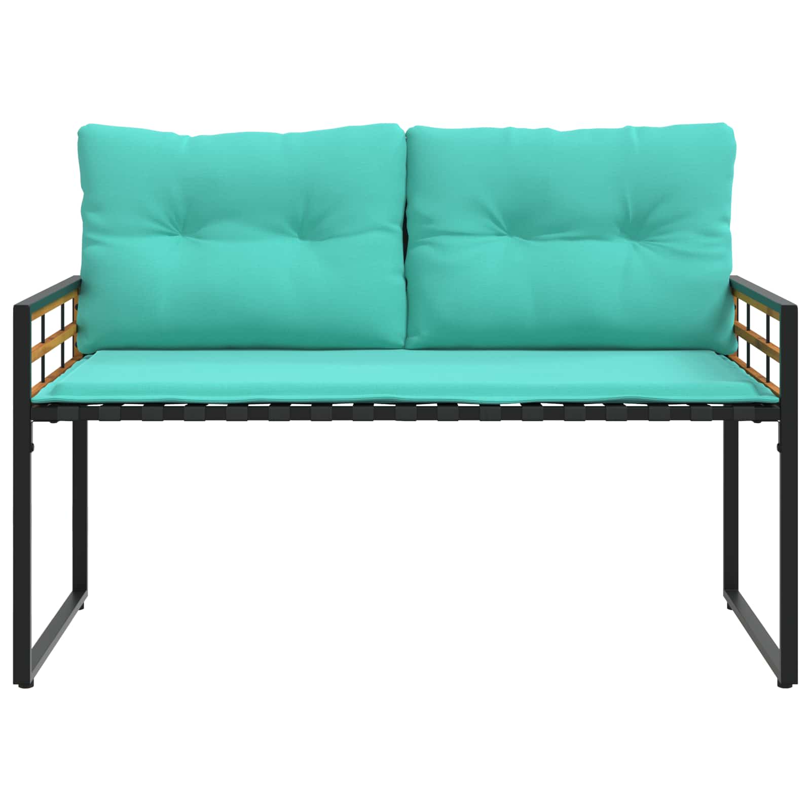 Bancă cu strat din lemn cu pernă Turcoaz 114 x 55 x 77 cm GartenMobel Dekor