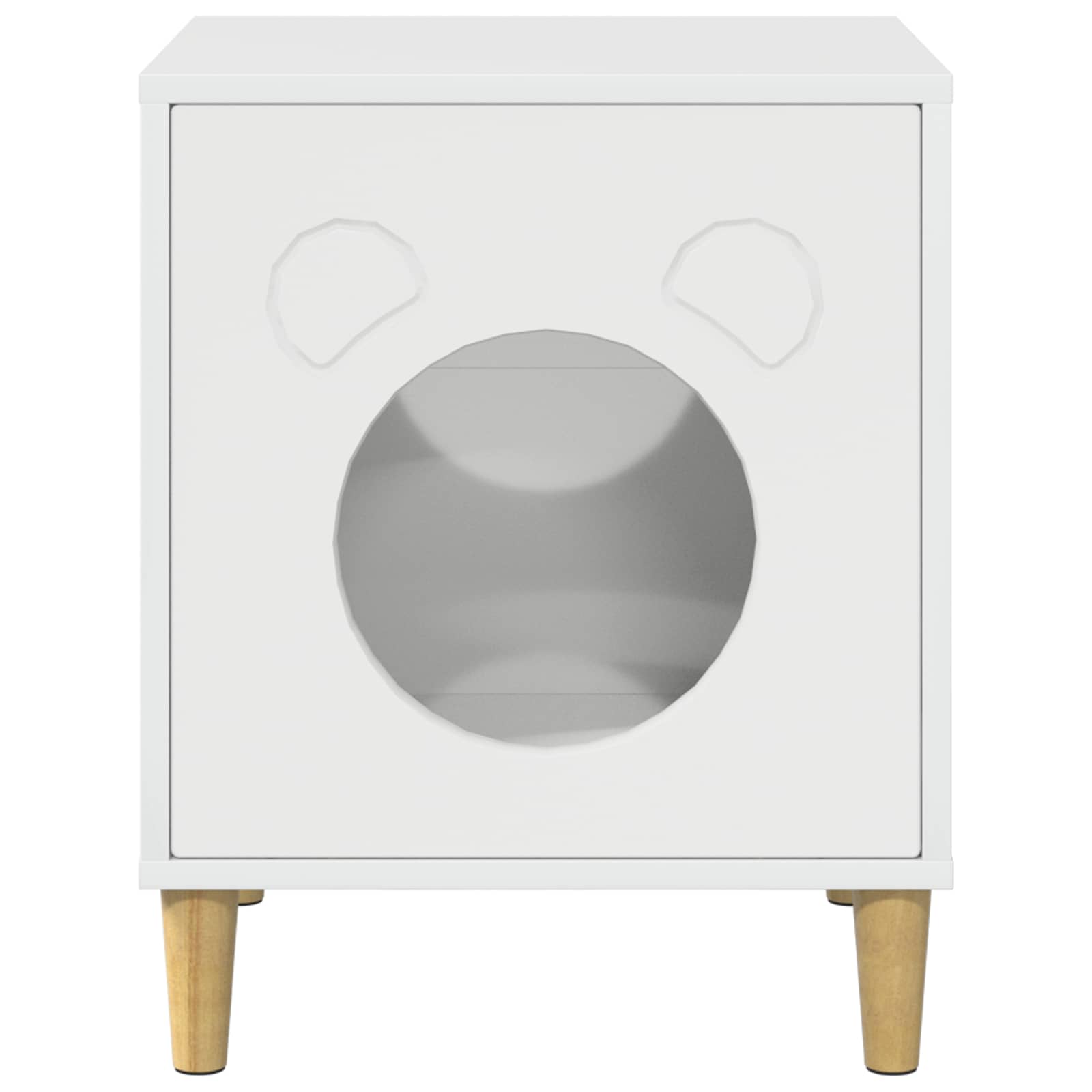 Casa pentru pisici Alb Lucios 42,5 x 40 x 52,5 cm Lemn compozit GartenMobel Dekor