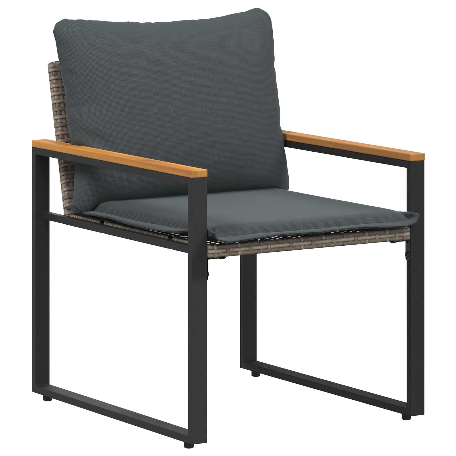 Seturi de mobilier cu pernă 3 pcs Gri și gri închis Ratan GartenMobel Dekor