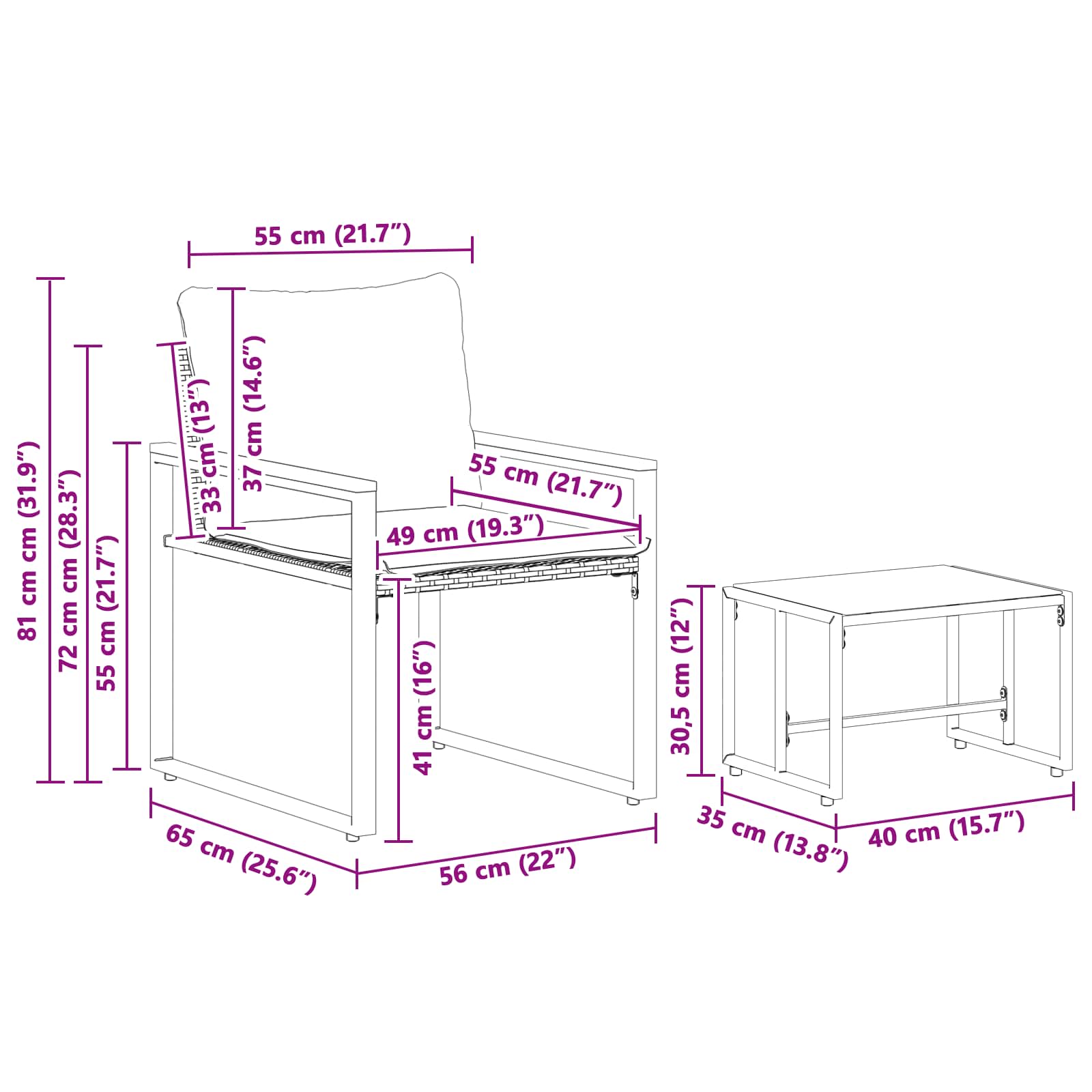 Seturi de mobilier cu pernă 3 pcs Gri și gri închis Ratan GartenMobel Dekor