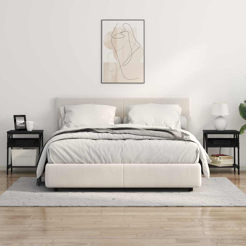 Dulap de noapte 2 pcs Stejar Negru 38 x 30 x 48 cm GartenMobel Dekor