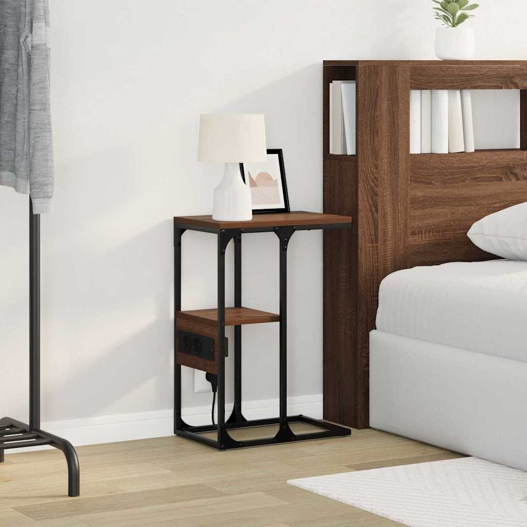 Dulap de noapte Stejar brun 41.5 x 26 x 60.5 cm Lemn compozit GartenMobel Dekor