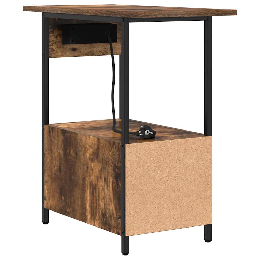 Dulap de noapte Stejar fumuriu 60 x 30 x 61 cm Lemn compozit GartenMobel Dekor