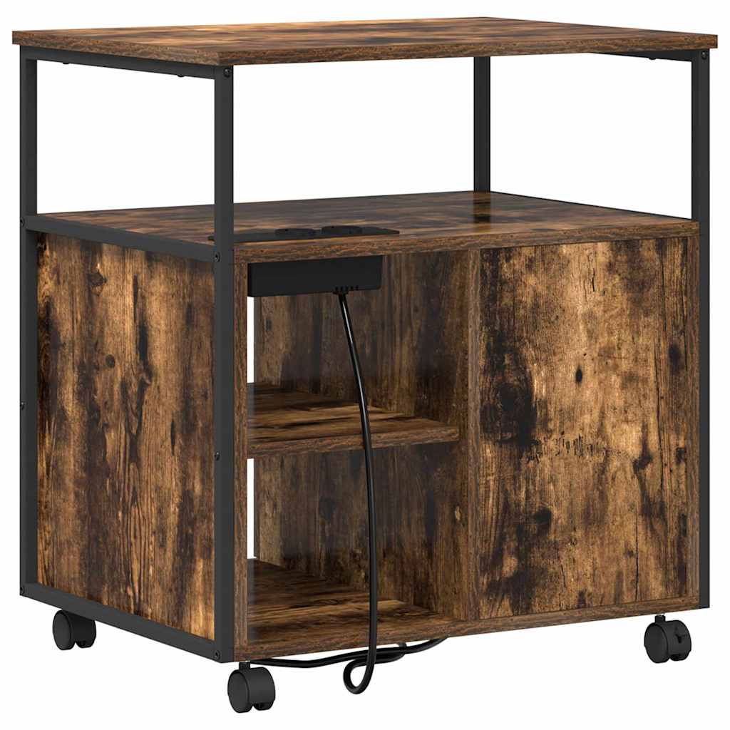 Birou cu Stație de Încărcare Stejar afumat 61 x 46 x 67 cm GartenMobel Dekor