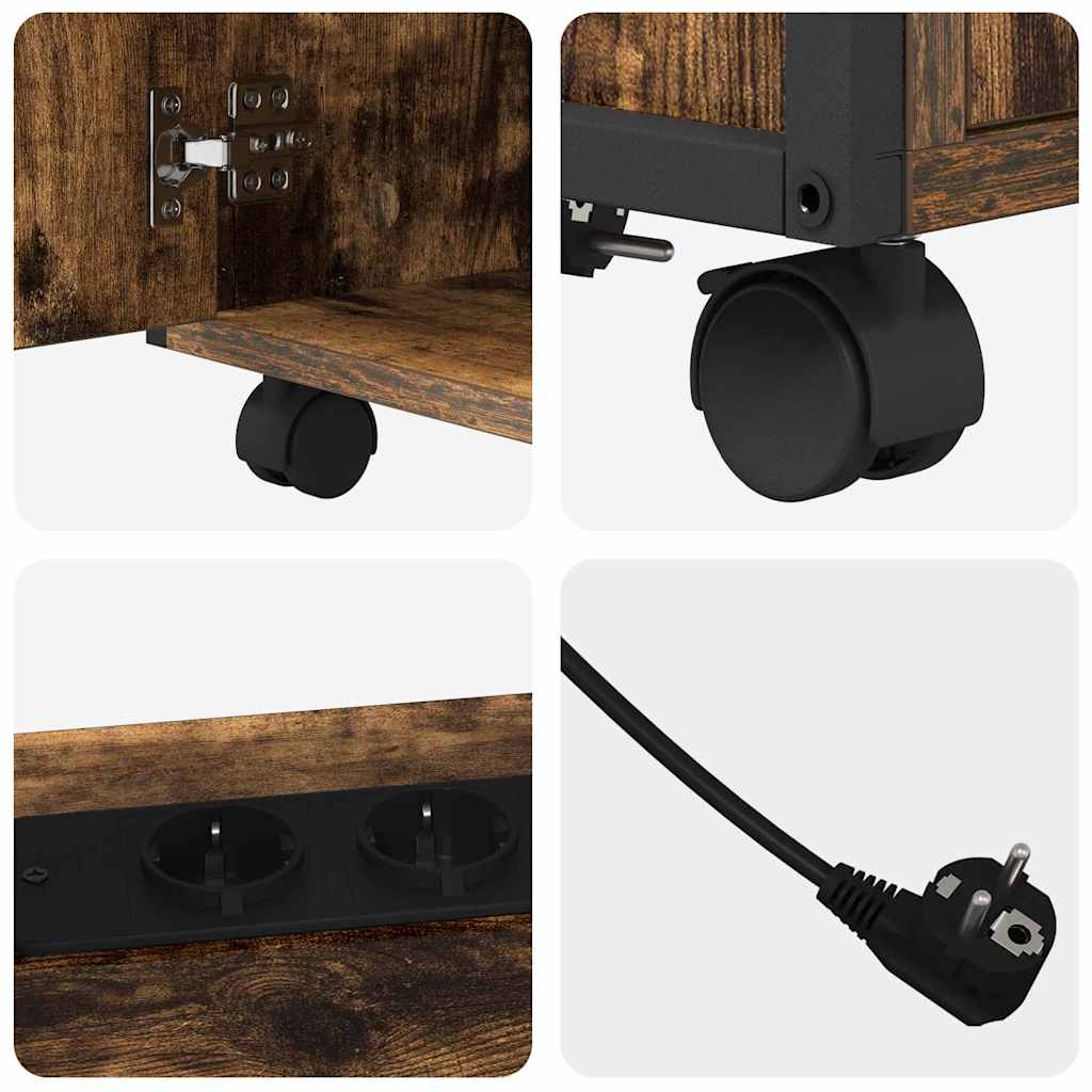 Birou cu Stație de Încărcare Stejar afumat 61 x 46 x 67 cm GartenMobel Dekor