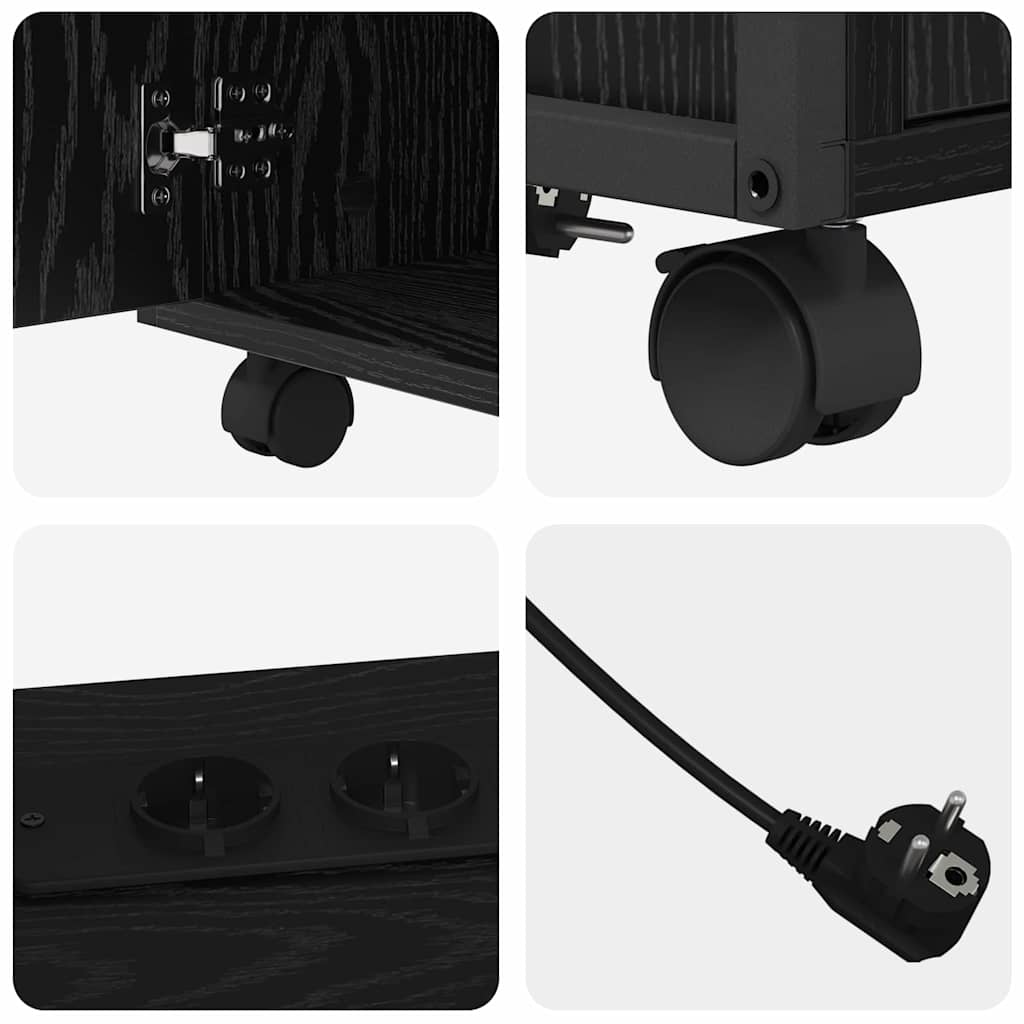 Birou cu Stație de Încărcare Stejar negru 61 x 46 x 67 cm GartenMobel Dekor