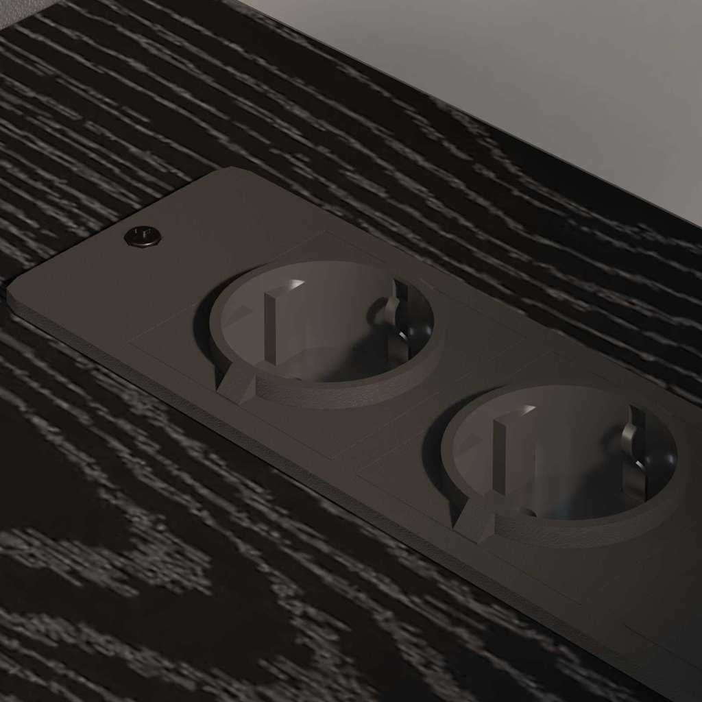 Birou cu Stație de Încărcare Stejar negru 61 x 46 x 67 cm GartenMobel Dekor