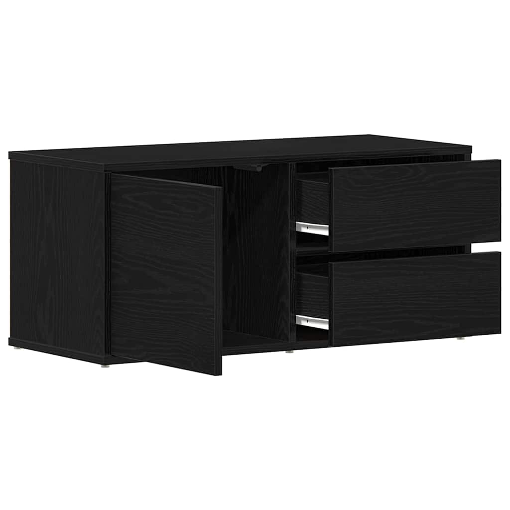 Cabinet TV cu sertar Stejar Negru 80 x 34 x 36 cm Lemn compozit GartenMobel Dekor