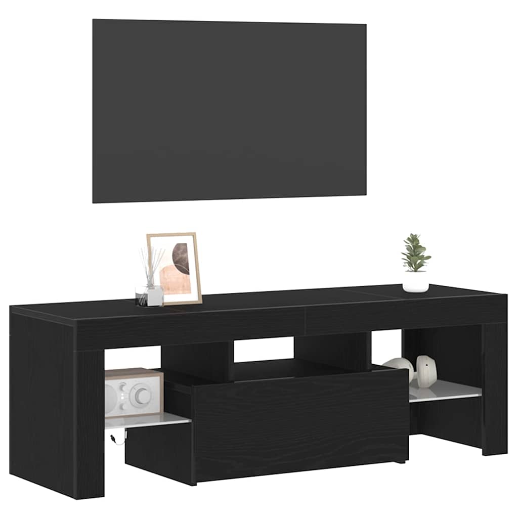 Cabinet TV Stejar Negru 120 x 35 x 40 cm Lemn compozit GartenMobel Dekor