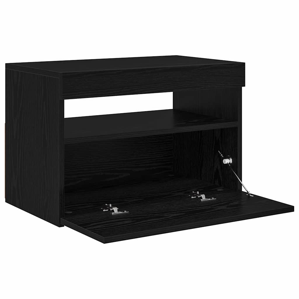 Cabinet TV Stejar Negru 60 x 35 x 40 cm Lemn compozit GartenMobel Dekor