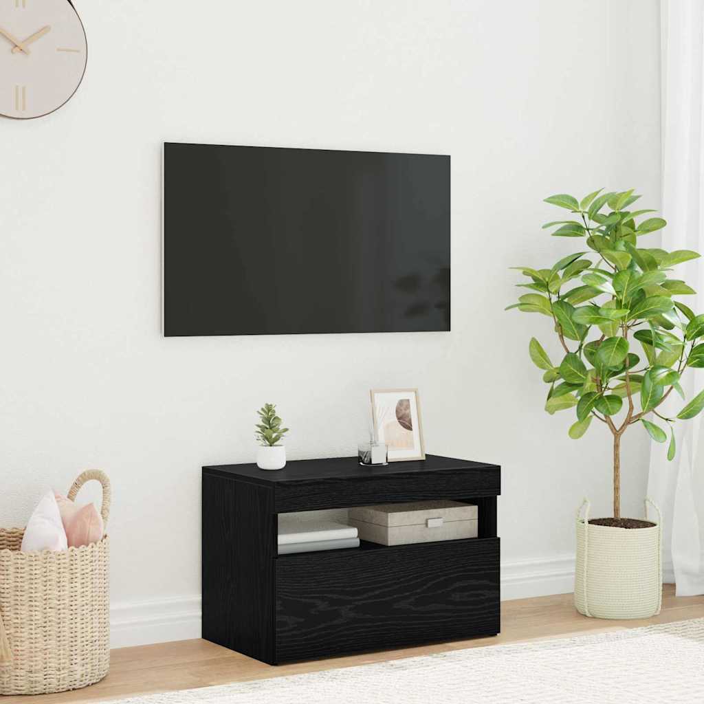 Cabinet TV Stejar Negru 60 x 35 x 40 cm Lemn compozit GartenMobel Dekor