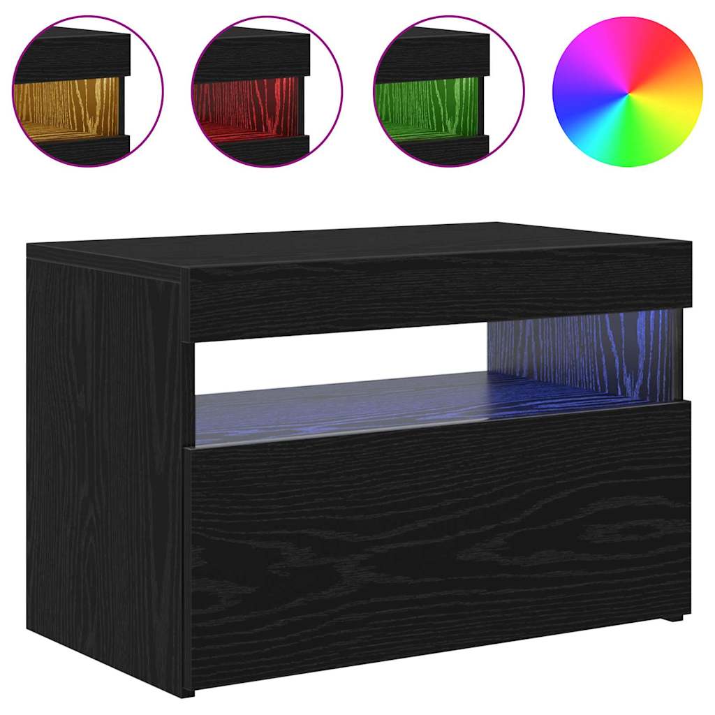 Cabinet TV Stejar Negru 60 x 35 x 40 cm Lemn compozit GartenMobel Dekor