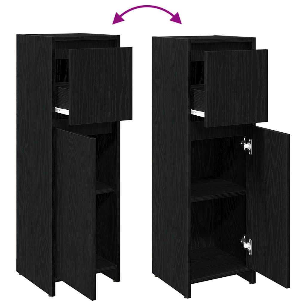 Dulap de Baie cu ușă Stejar Negru 30 x 30 x 95 cm Lemn compozit GartenMobel Dekor