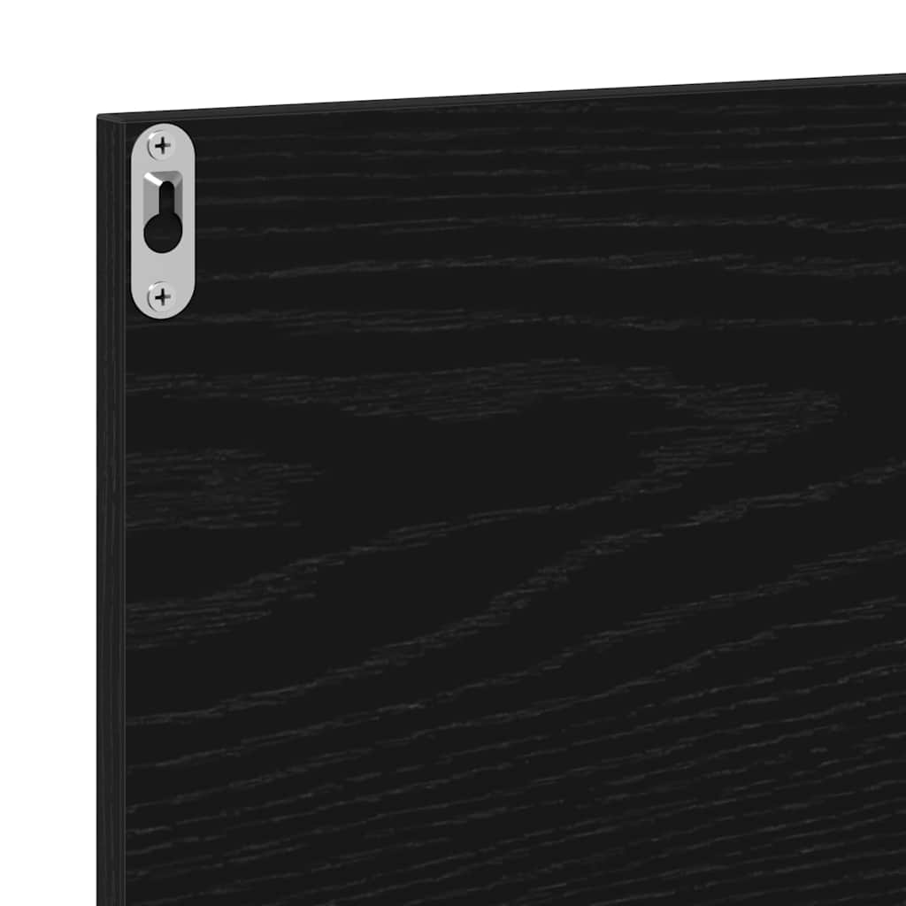 Raft cu Oglindă Stejar Negru 60 x 10,5 x 37 cm Lemn compozit GartenMobel Dekor