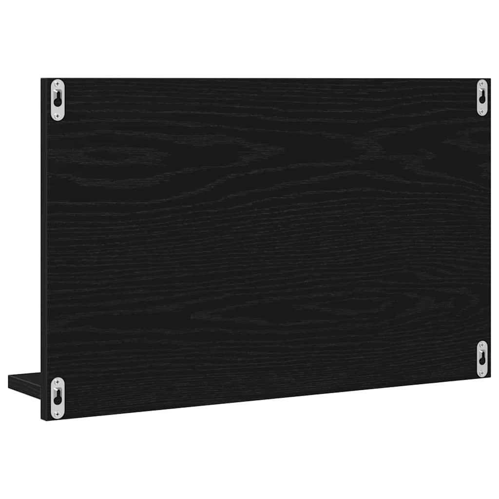 Raft cu Oglindă Stejar Negru 60 x 10,5 x 37 cm Lemn compozit GartenMobel Dekor