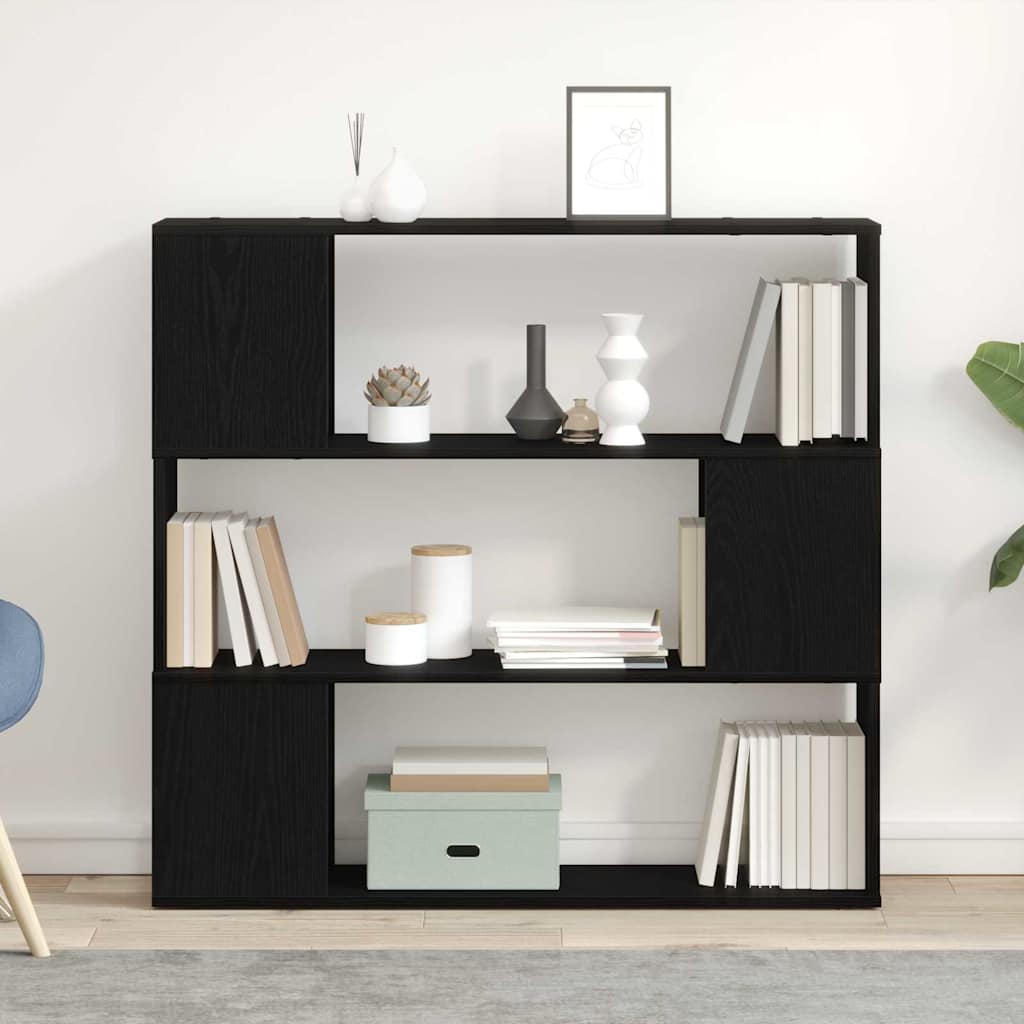 Set comodă TV Stejar Negru 100 x 24 x 94 cm Lemn compozit GartenMobel Dekor