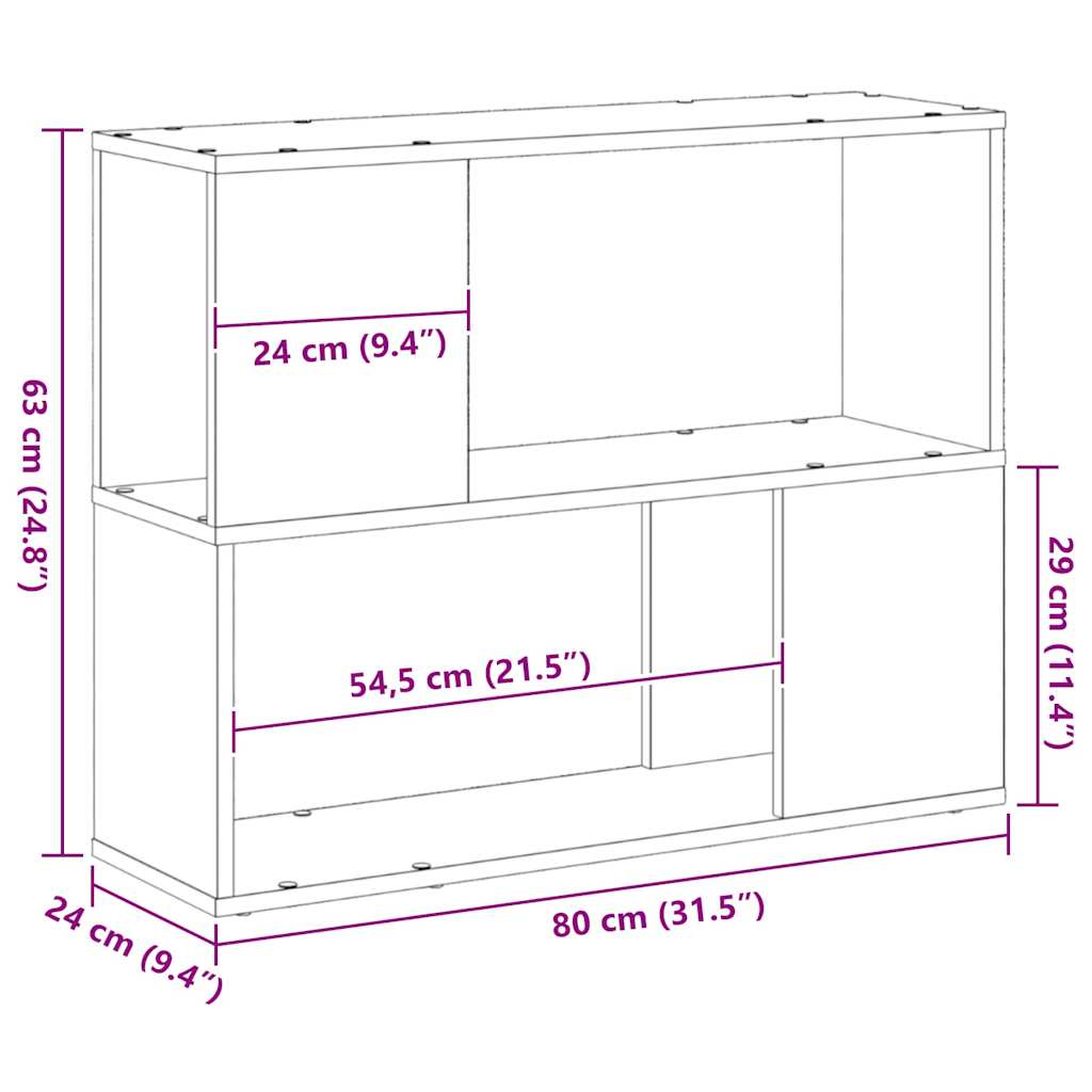 Set comodă TV Stejar Negru 80 x 24 x 63 cm Lemn compozit GartenMobel Dekor