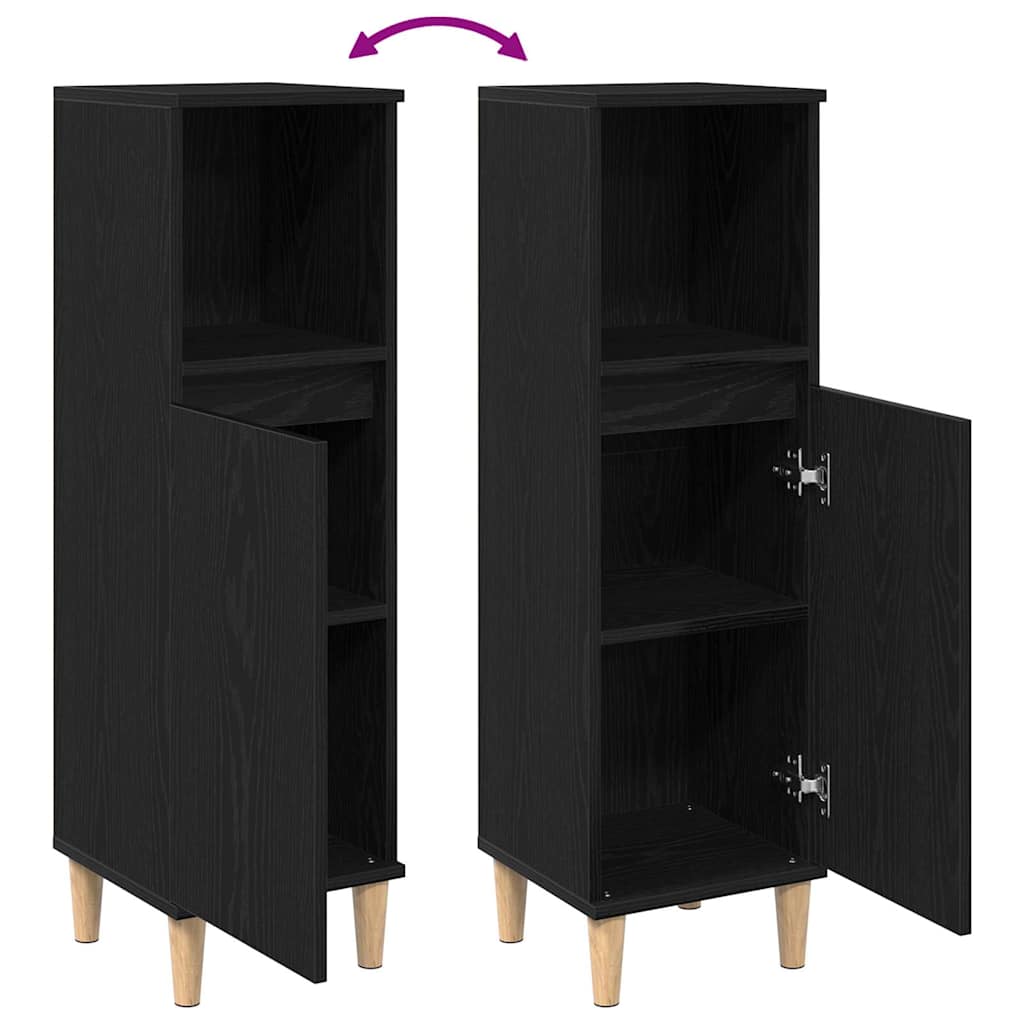 Dulap de Baie Stejar Negru 30 x 30 x 100 cm Lemn compozit GartenMobel Dekor