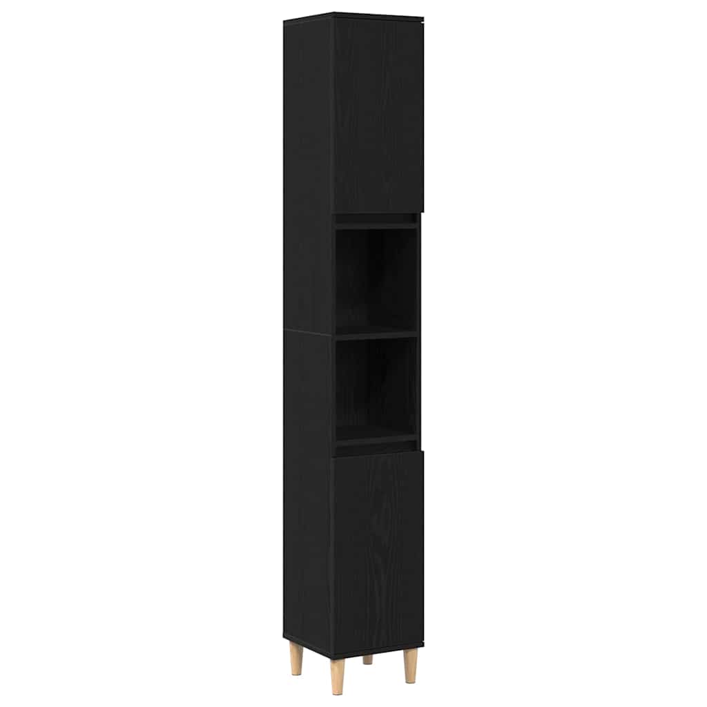 Dulap de Baie Stejar Negru 30 x 30 x 190 cm Lemn compozit GartenMobel Dekor