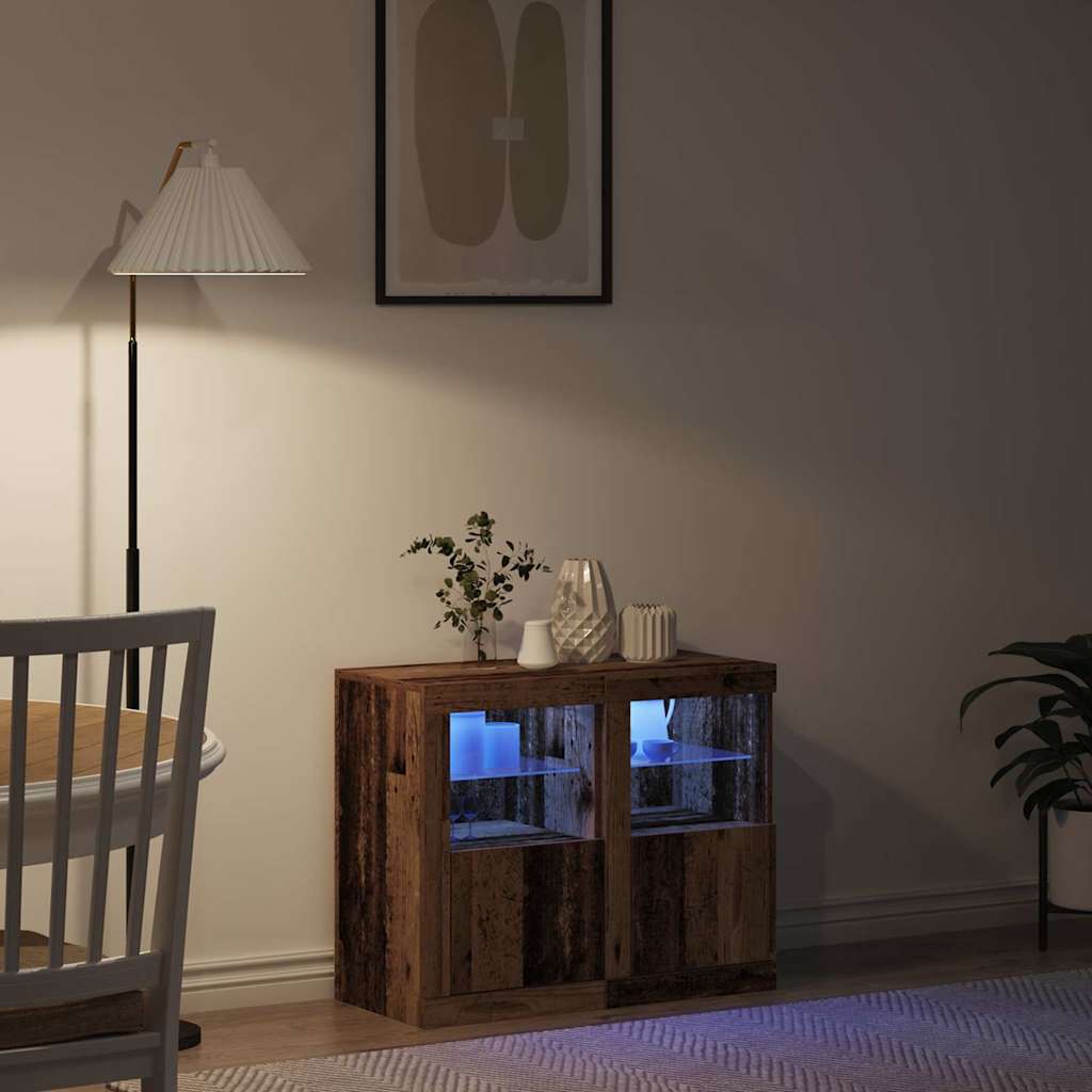 Dulap lateral 2 pcs Lemn vechi 41 x 37 x 67 cm Lemn compozit GartenMobel Dekor