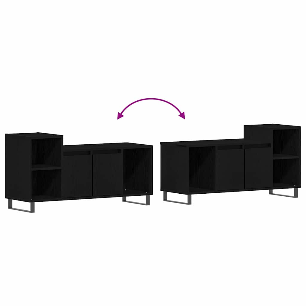 Set comodă TV Stejar Negru 100 x 35 x 55 cm Lemn compozit GartenMobel Dekor