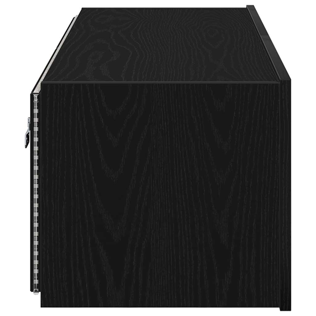 Dulap TV de perete 2 pcs Stejar Negru 100 x 35 x 31 cm GartenMobel Dekor