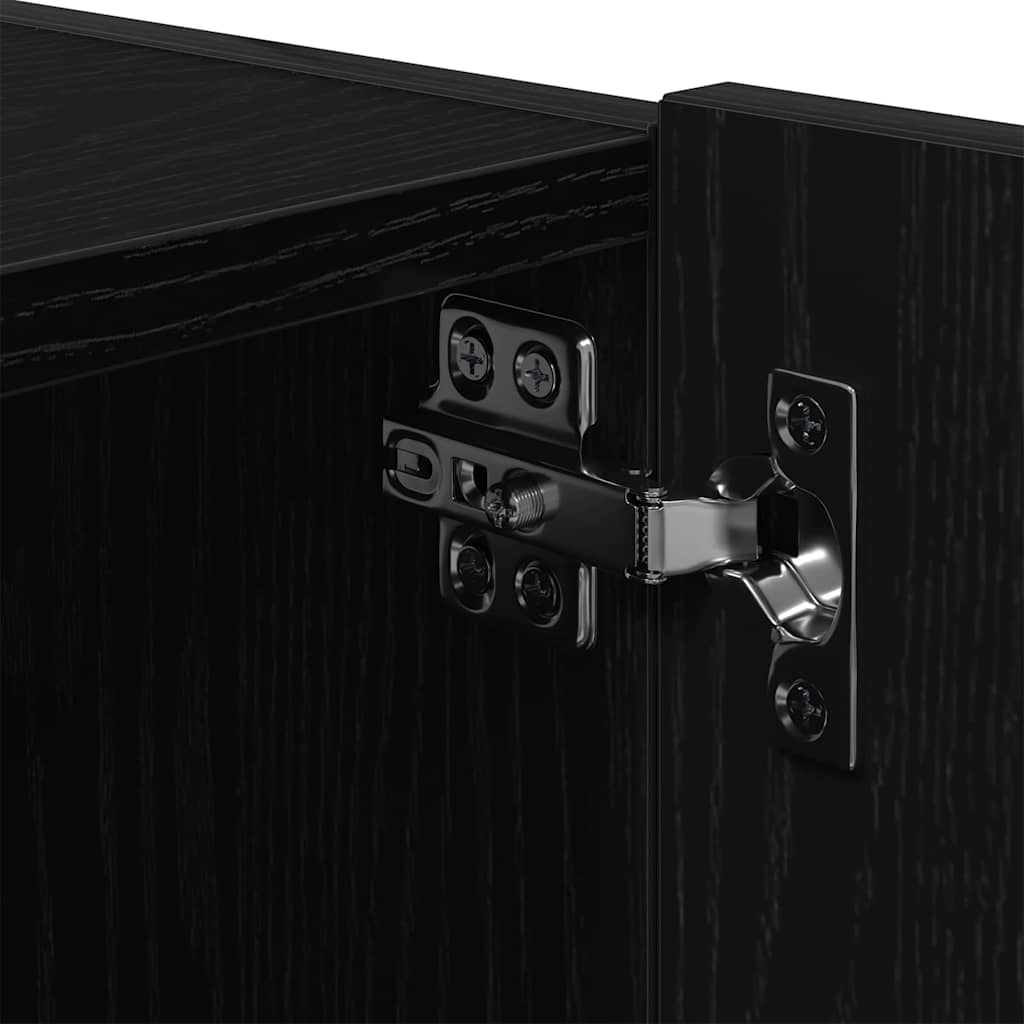 Dulap TV de perete Pe perete 2 pcs Stejar Negru 80 x 35 x 31 cm GartenMobel Dekor