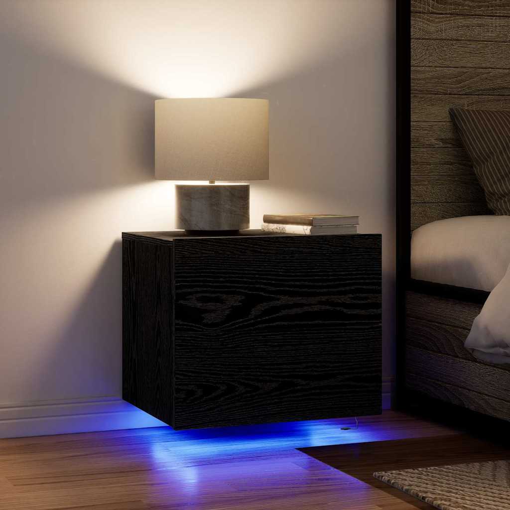 Dulap de noapte Stejar Negru 50 x 39 x 41 cm Lemn compozit GartenMobel Dekor