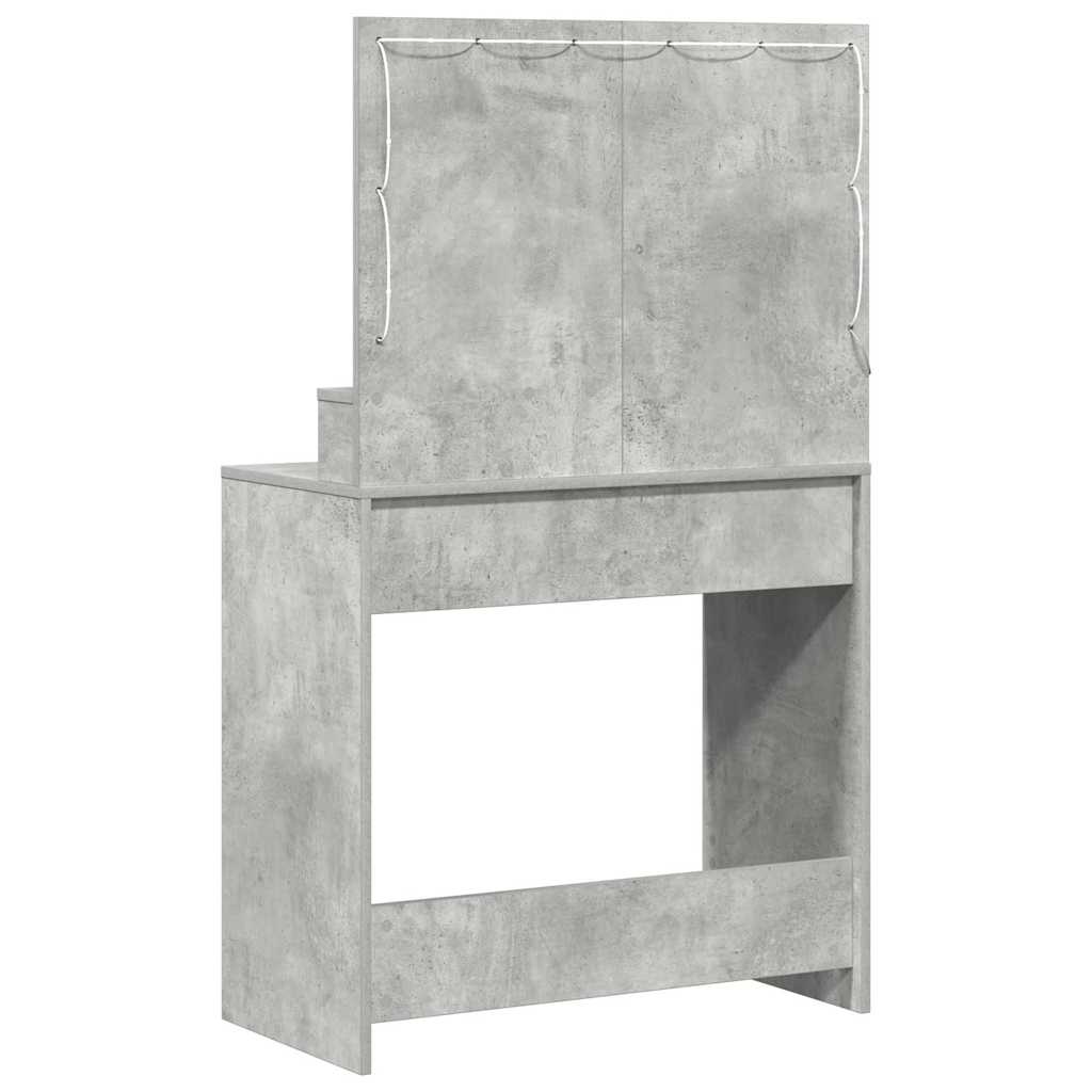 Masă de Machiaj Gri din beton 75,5 x 41 x 135 cm Lemn compozit GartenMobel Dekor